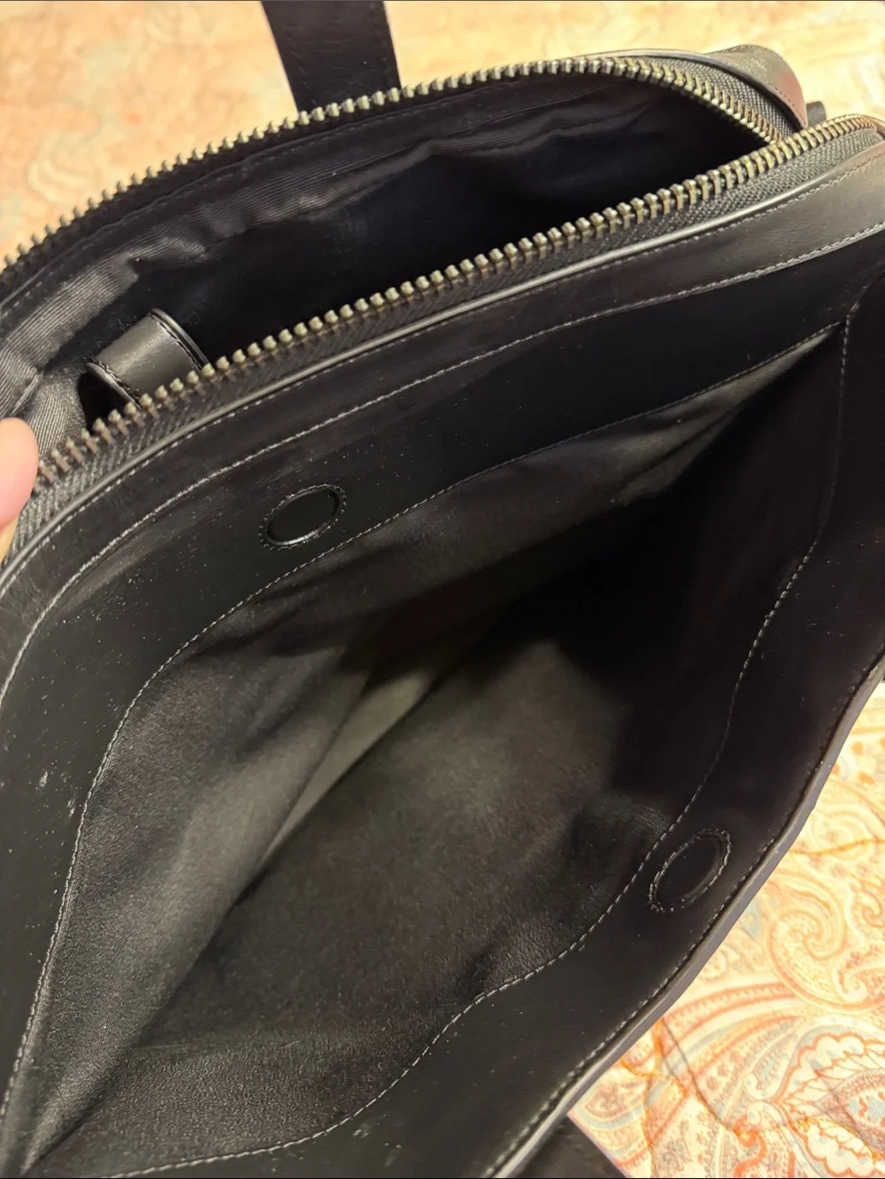 Coach Charcoal/Black Signature Laptop Briefcase with Black Trim